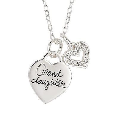 Brilliance Crystal "Granddaughter" Double Heart Necklace