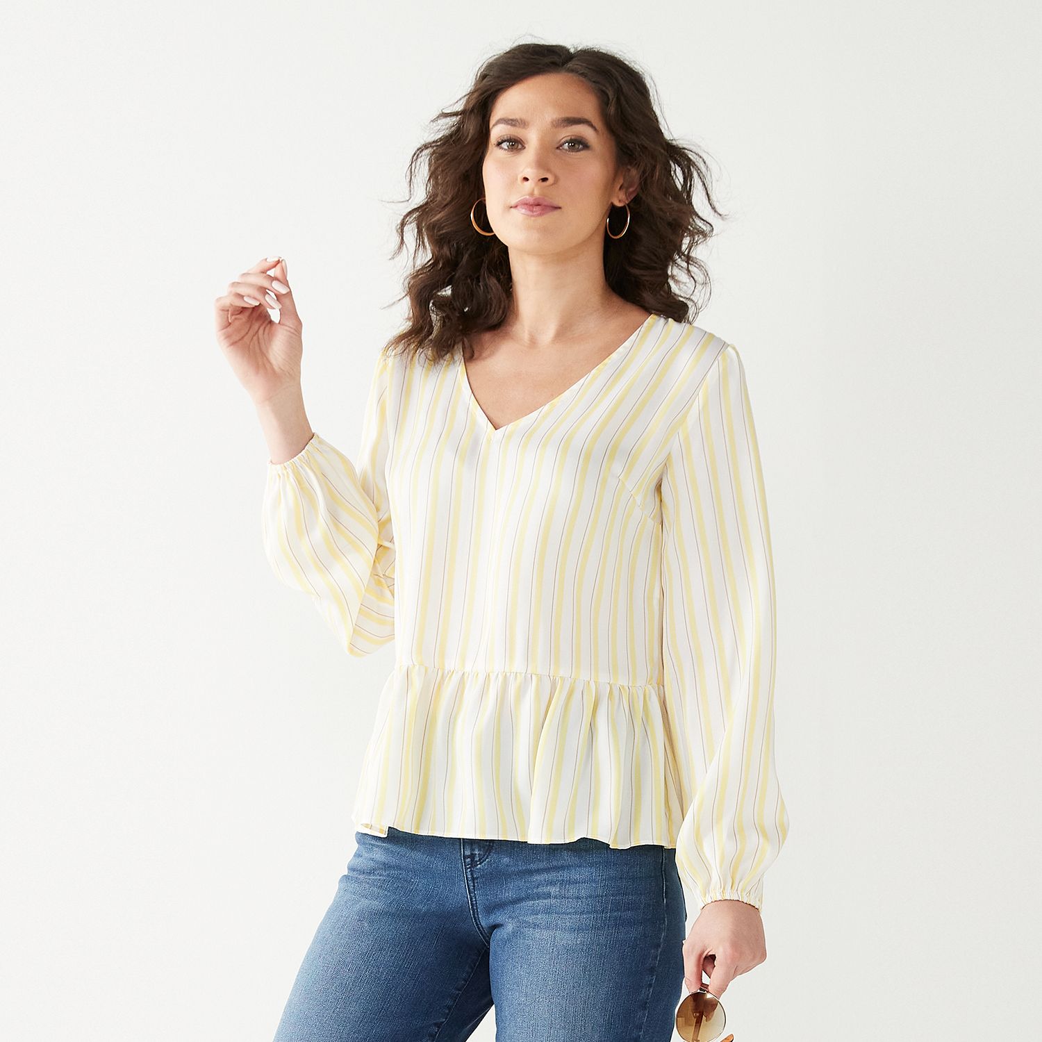 kohls yellow blouse
