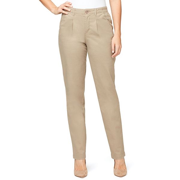 Women's Gloria Vanderbilt Pleated Chino Pants With Comfort Waistband