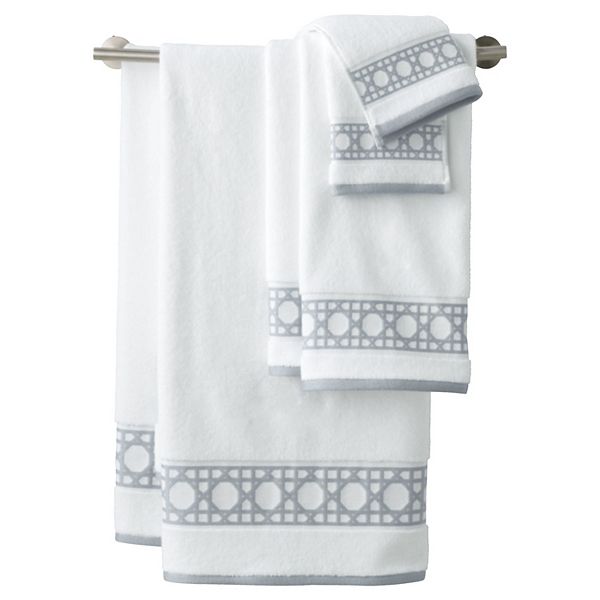 Lands' End Supima Cane Weave Jacquard Border 6piece Towel Set