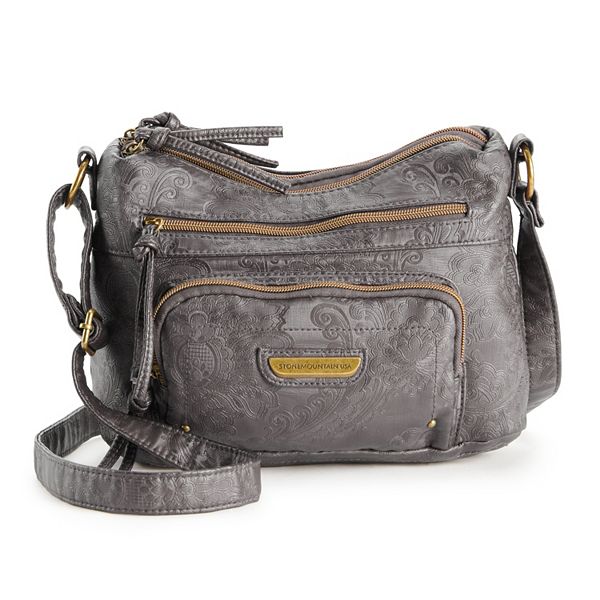 Stone Mountain Embossed Smoky Mountain Super Crossbody-Grey