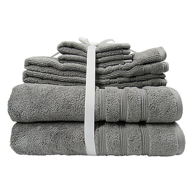 6pc Organic Cotton Bath Towel Set White