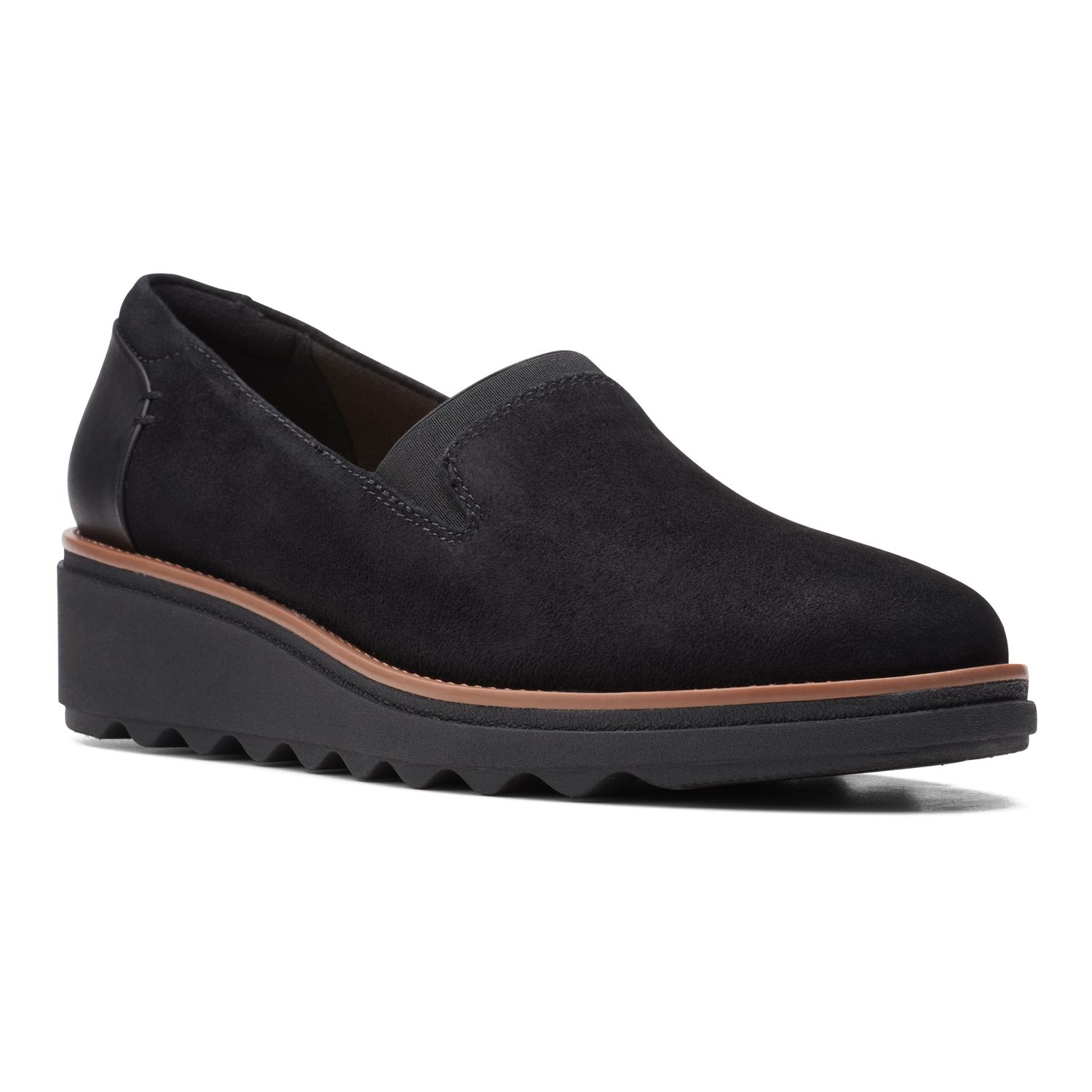 clarks suede loafers womens