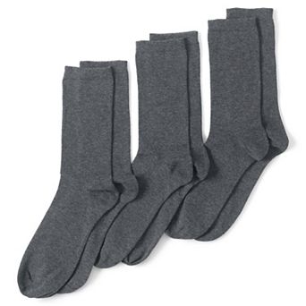 Women's Lands' End Seamless Toe Solid Crew Socks 3-Pack