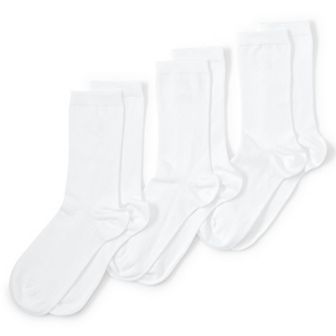 Women's Lands' End Seamless Toe Solid Crew Socks 3-Pack