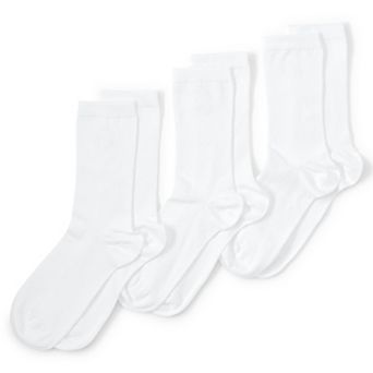 Women's Lands' End Seamless Toe Solid Crew Socks 3-Pack