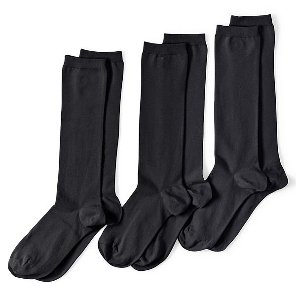 Women's Lands' End Seamless Toe Solid Trouser Socks 3-Pack