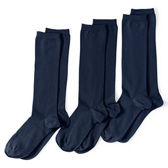 Women's Lands' End Seamless Toe Solid Trouser Socks 3-Pack