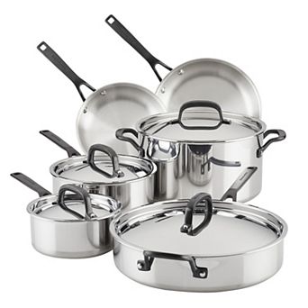KitchenAid® 5-Ply Clad 10 pc Stainless Steel Cookware Set