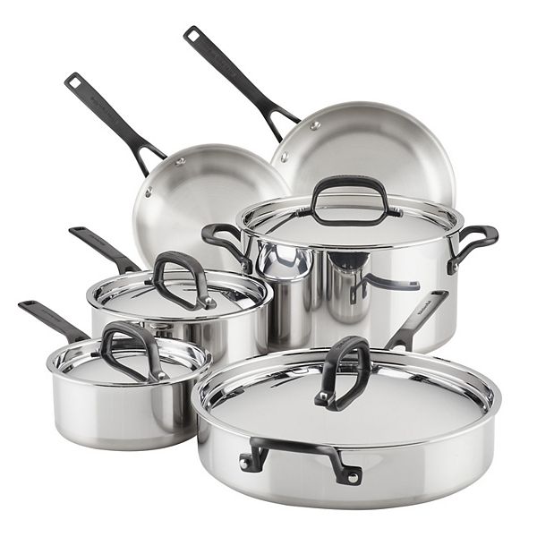 Kitchenaid Stainless Steel 10-Piece Cookware Set (Kc2Ss10Ls) 