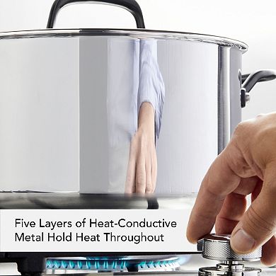 KitchenAid 5-Ply Clad 8-qt. Stainless Steel Stockpot with Lid