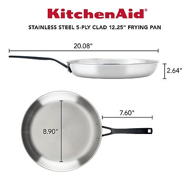 KitchenAid 5-Ply Clad 12.25-in. Stainless Steel Frypan