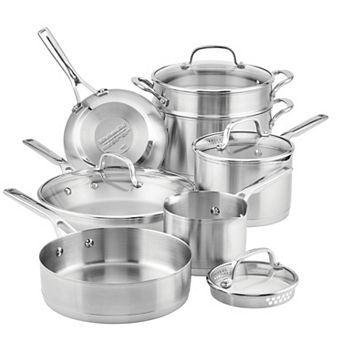 KitchenAid® 3-Ply 11 pc Stainless Steel Cookware Set