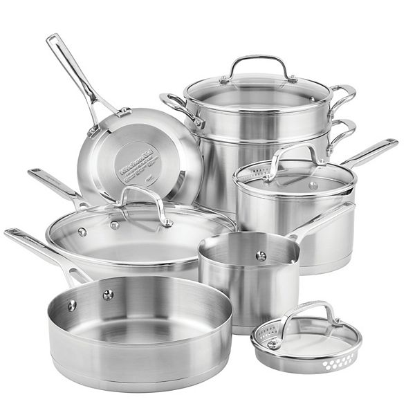 KitchenAid® 3-Ply 11-pc. Stainless Steel Cookware Set