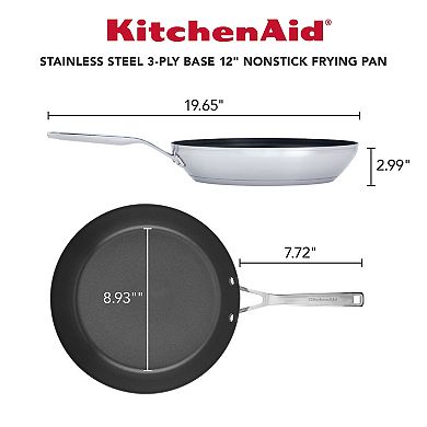 KitchenAid 3-Ply 12-in. Stainless Steel Nonstick Frypan