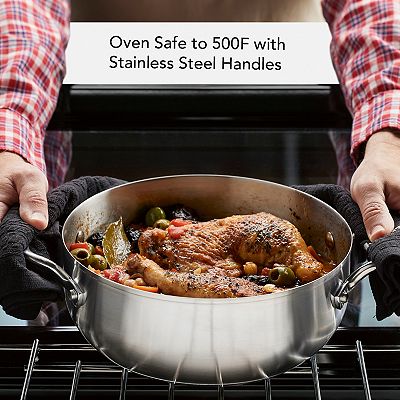 KitchenAid® 3-Ply 4-qt. Stainless Steel Casserole with Lid