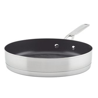 KitchenAid® 3-Ply 10.25 in Stainless Steel Nonstick Round Grill Pan