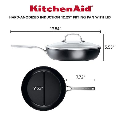 KitchenAid Hard-Anodized Induction 12.25-in. Nonstick Frypan with Lid