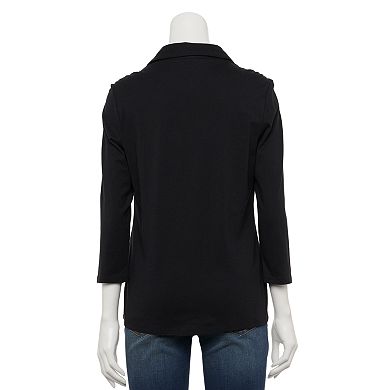 Women's Croft & Barrow® Ruched Henley Shirt