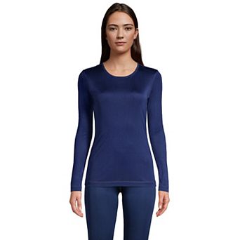 Women's Lands' End Silk Interlock Crewneck Undershirt