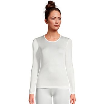 Women's Lands' End Silk Interlock Crewneck Undershirt