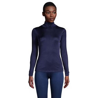 Women's Lands' End Silk Interlock Turtleneck Undershirt