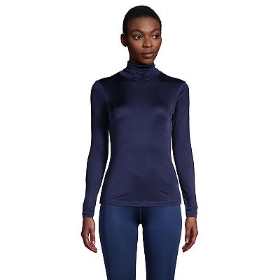 Women's Lands' End Silk Interlock Turtleneck Undershirt