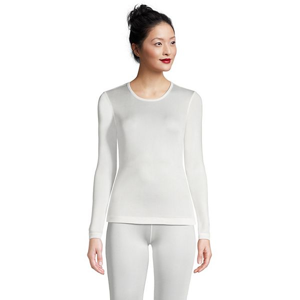 Women's Silk Interlock Long Sleeve Crewneck Long Underwear Top