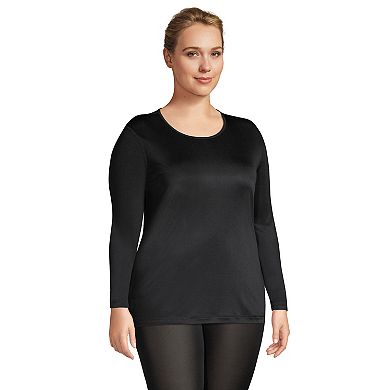 Plus Size Lands' End Silk Interlock Crewneck Undershirt