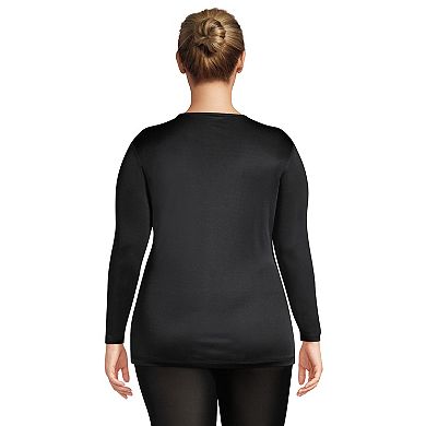 Plus Size Lands' End Silk Interlock Crewneck Undershirt