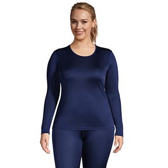 Plus Size Lands' End Silk Interlock Crewneck Undershirt