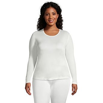 Plus Size Lands' End Silk Interlock Crewneck Undershirt
