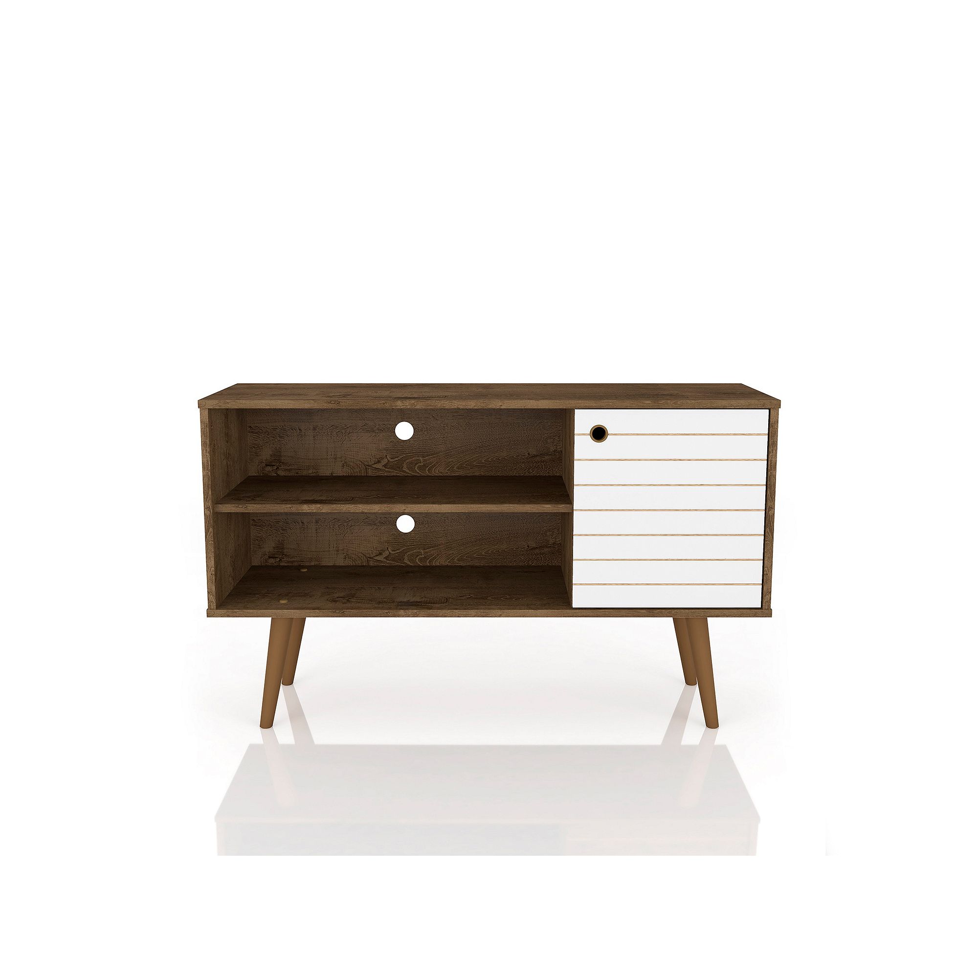 MANHATTAN COMFORT Liberty 42 TV Stand, Brown And White