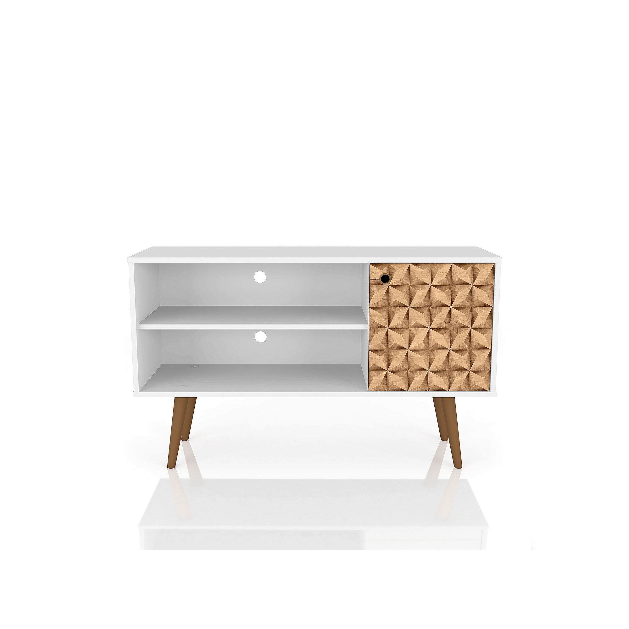 MANHATTAN COMFORT Liberty 42 TV Stand, White And 3d Prints