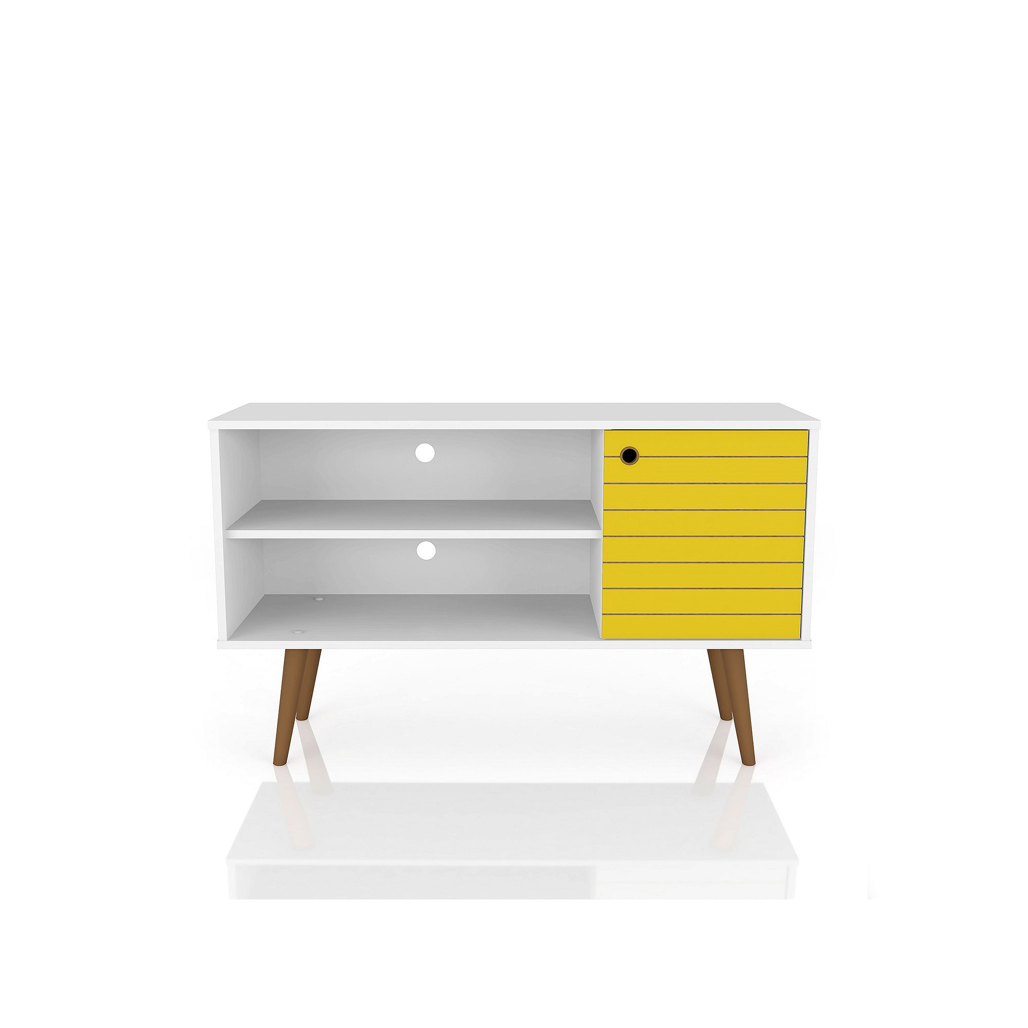 MANHATTAN COMFORT Liberty 42 TV Stand, White And Yellow