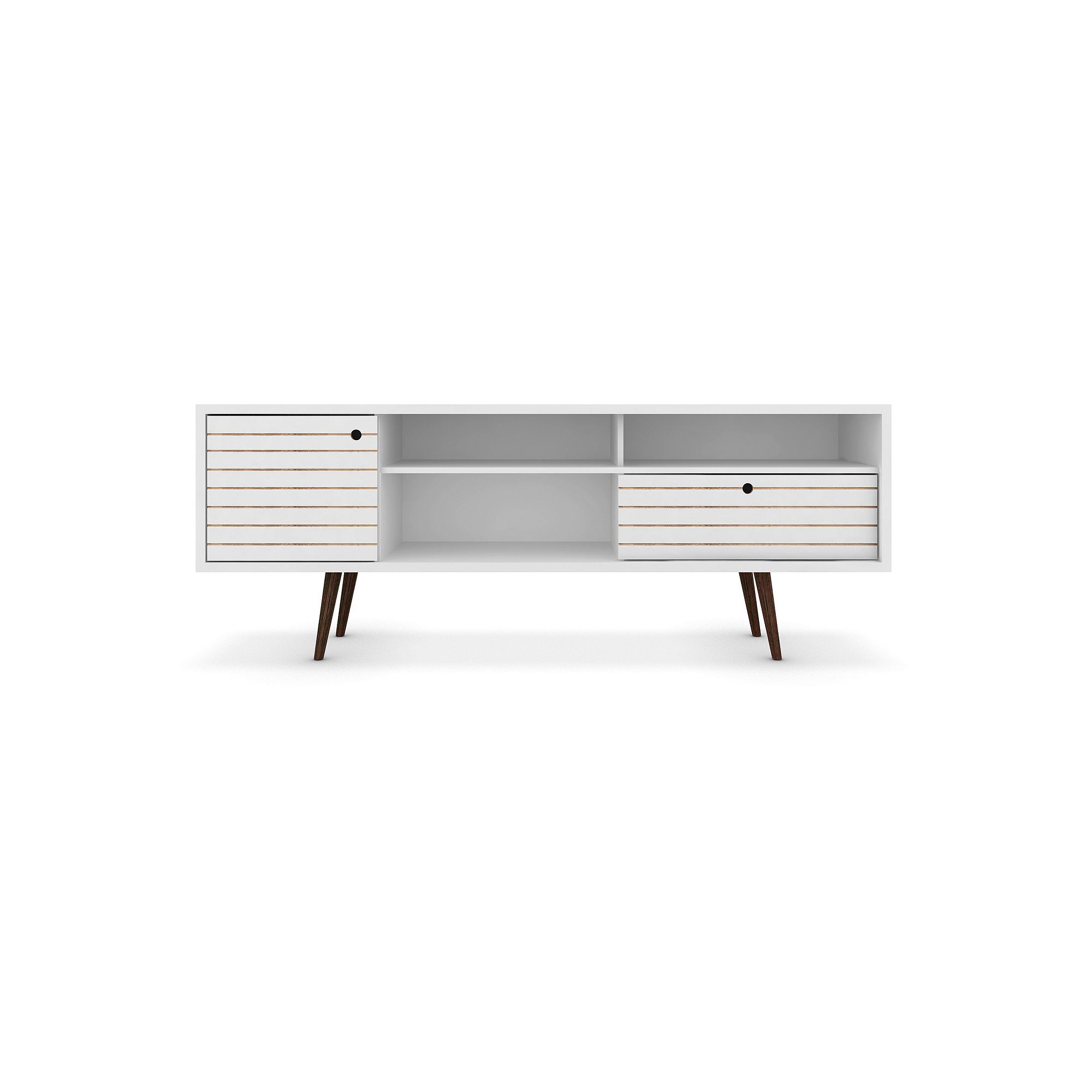MANHATTAN COMFORT Liberty 70 Mid-Century Modern TV Stand, White