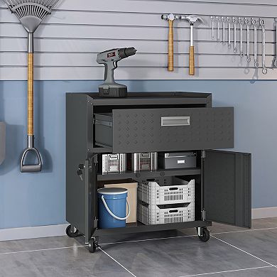 Manhattan Comfort Fortress 31.5" Mobile Garage Cabinet