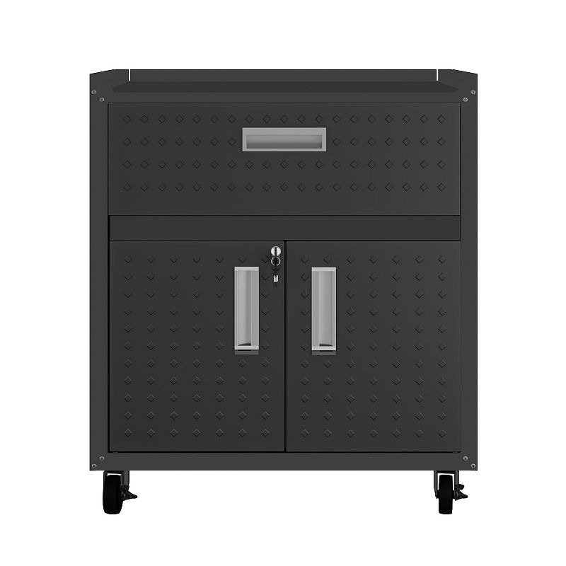 Manhattan Comfort Fortress 31.5 Mobile Garage Cabinet, Grey