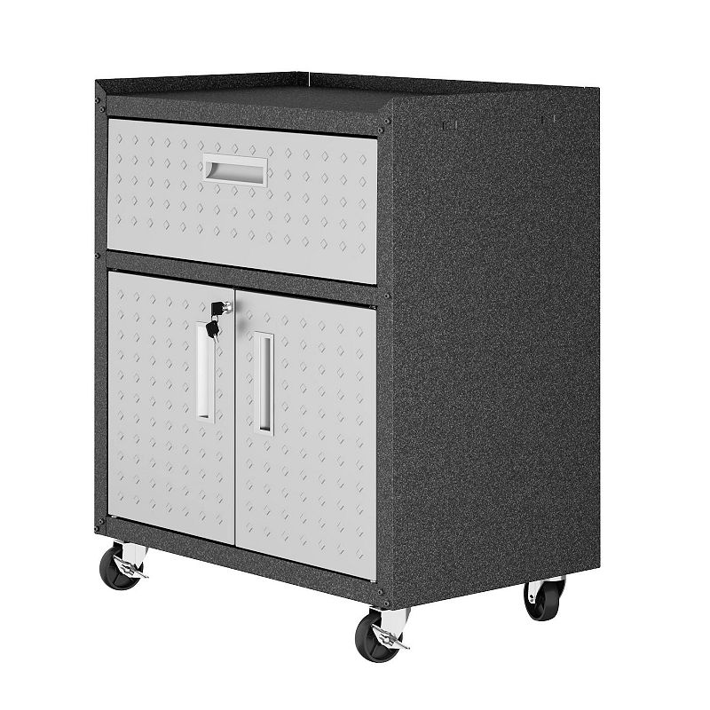 Manhattan Comfort Fortress 31.5 Mobile Garage Cabinet, Grey