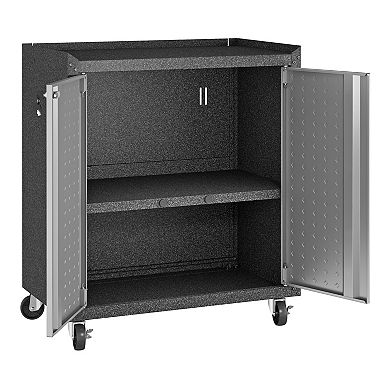 Manhattan Comfort Fortress 31.5" Mobile Garage Cabinet with Shelves