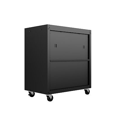 Manhattan Comfort Fortress 31.5" Mobile Garage Cabinet with Shelves