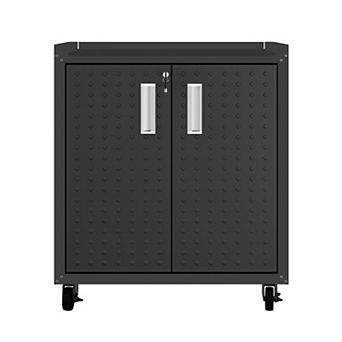MANHATTAN COMFORT Fortress 31.5" Mobile Garage Cabinet with Shelves