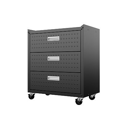 Manhattan Comfort Fortress 31.5" Mobile Garage Chest with Drawers