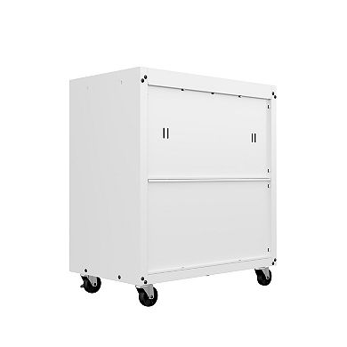 Manhattan Comfort Fortress 31.5" Mobile Garage Chest with Drawers