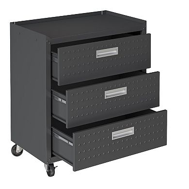 Manhattan Comfort Fortress 31.5" Mobile Garage Chest with Drawers