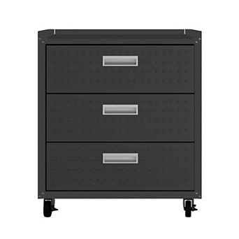 MANHATTAN COMFORT Fortress 31.5" Mobile Garage Chest with Drawers