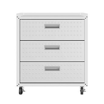 MANHATTAN COMFORT Fortress 31.5" Mobile Garage Chest with Drawers