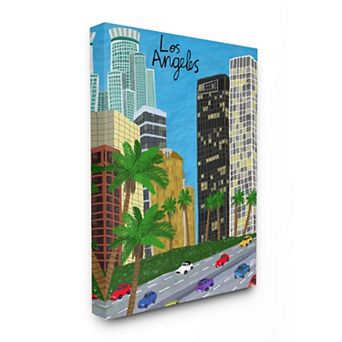 Stupell Home Decor Colorful Los Angeles Canvas Wall Art