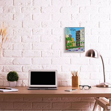 Stupell Home Decor Colorful Los Angeles Skyline Framed Wall Art