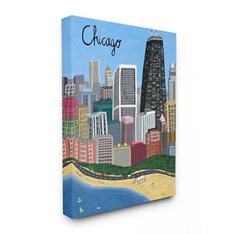 Stupell Home Decor Chicago Skyline Canvas Wall Art